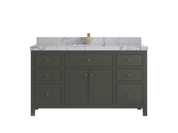Sonoma 60 in W x 22 in D Free Standing Reeded Single Sink Bathroom Vanity - photo 24