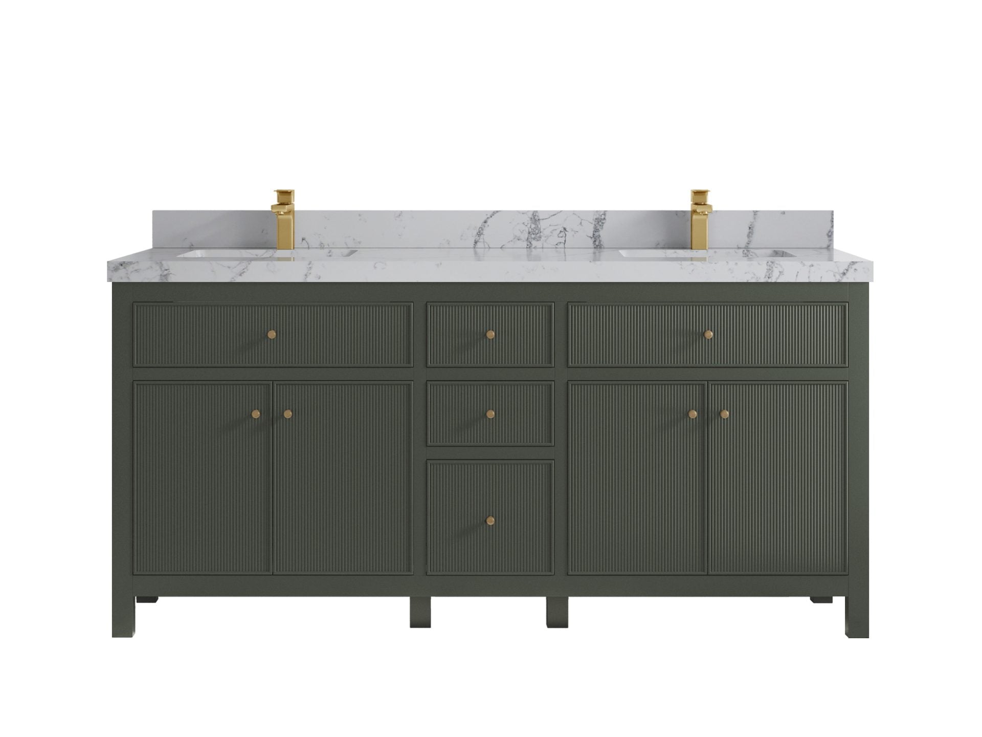 Sonoma 72 in W x 22 in D Free Standing Reeded Double Sink Bathroom Vanity