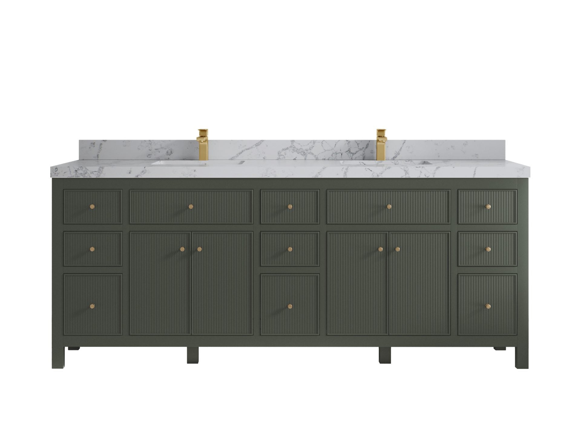 Sonoma 84 in W x 22 in D Free Standing Reeded Double Sink Bathroom Vanity