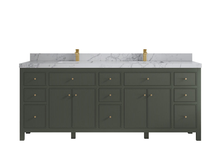 Sonoma 84 in W x 22 in D Free Standing Reeded Double Sink Bathroom Vanity - photo 24
