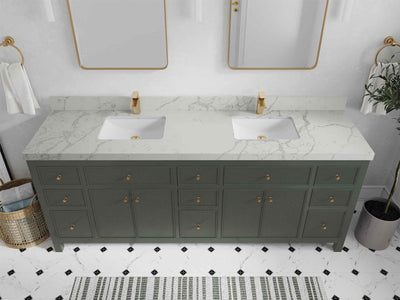 Sonoma 84 in W x 22 in D Free Standing Reeded Double Sink Bathroom Vanity