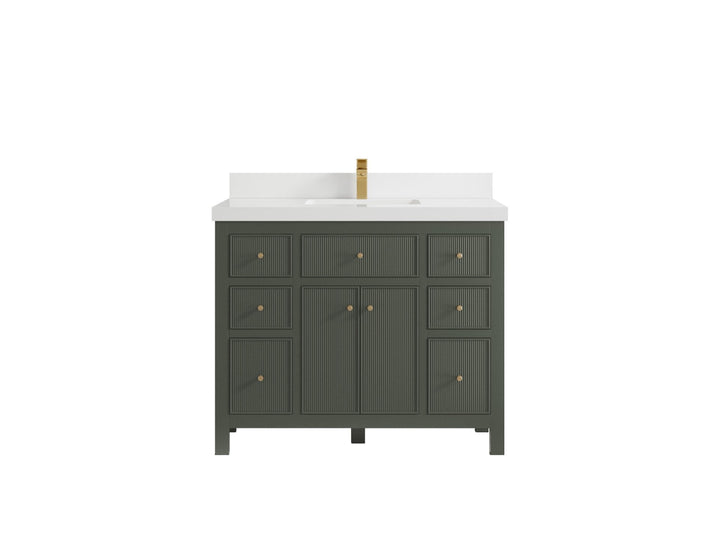Sonoma 42 in W x 22 in D Free Standing Reeded Single Sink Bathroom Vanity - photo 25