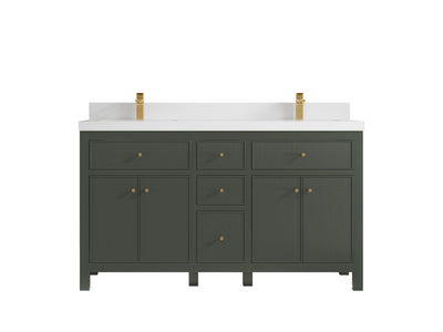 Sonoma 60 in W x 22 in D Free Standing Reeded Double Sink Bathroom Vanity