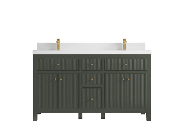 Sonoma 60 in W x 22 in D Free Standing Reeded Double Sink Bathroom Vanity - photo 25
