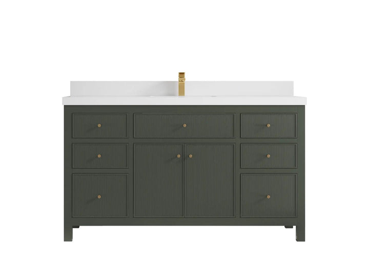 Sonoma 60 in W x 22 in D Free Standing Reeded Single Sink Bathroom Vanity - photo 25