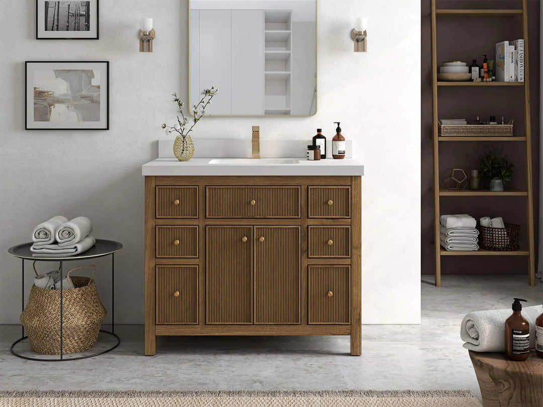 Sonoma Teak Wood 42 in. W x 22 in. D Single Sink Bathroom Vanity