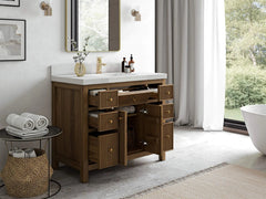 Sonoma Reeded Teak Wood 42 in. W x 22 in. D Single Sink Bathroom Vanity - photo 3