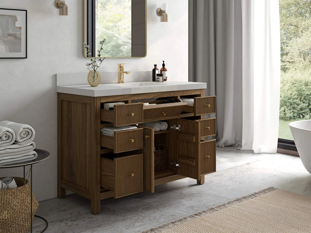 Sonoma Teak Wood 48 in. W x 22 in. D Single Sink Bathroom Vanity