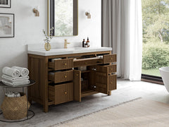 Sonoma Reeded Teak Wood 60 in. W x 22 in. D Single Sink Bathroom Vanity - photo 3