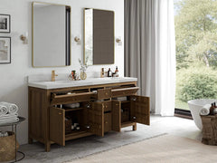 Sonoma Reeded Teak Wood 72 in. W x 22 in. D Double Sink Bathroom Vanity - photo 3