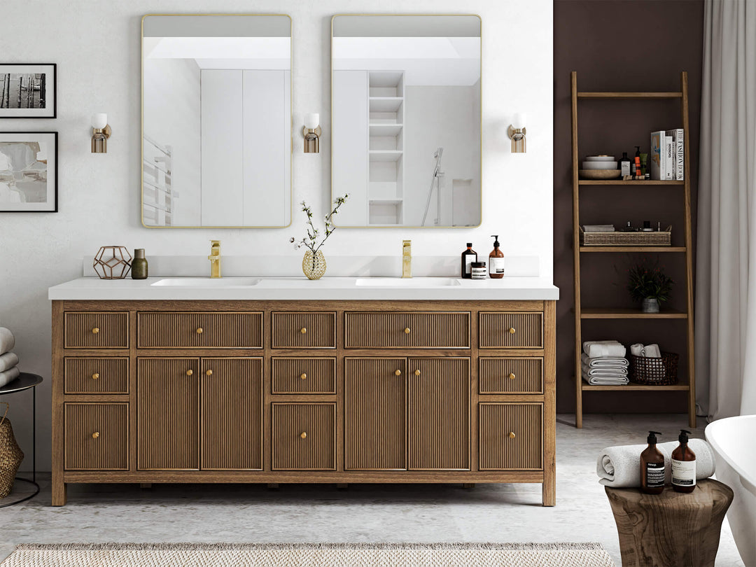 Sonoma Teak Wood 84 in. W x 22 in. D Double Sink Bathroom Vanity