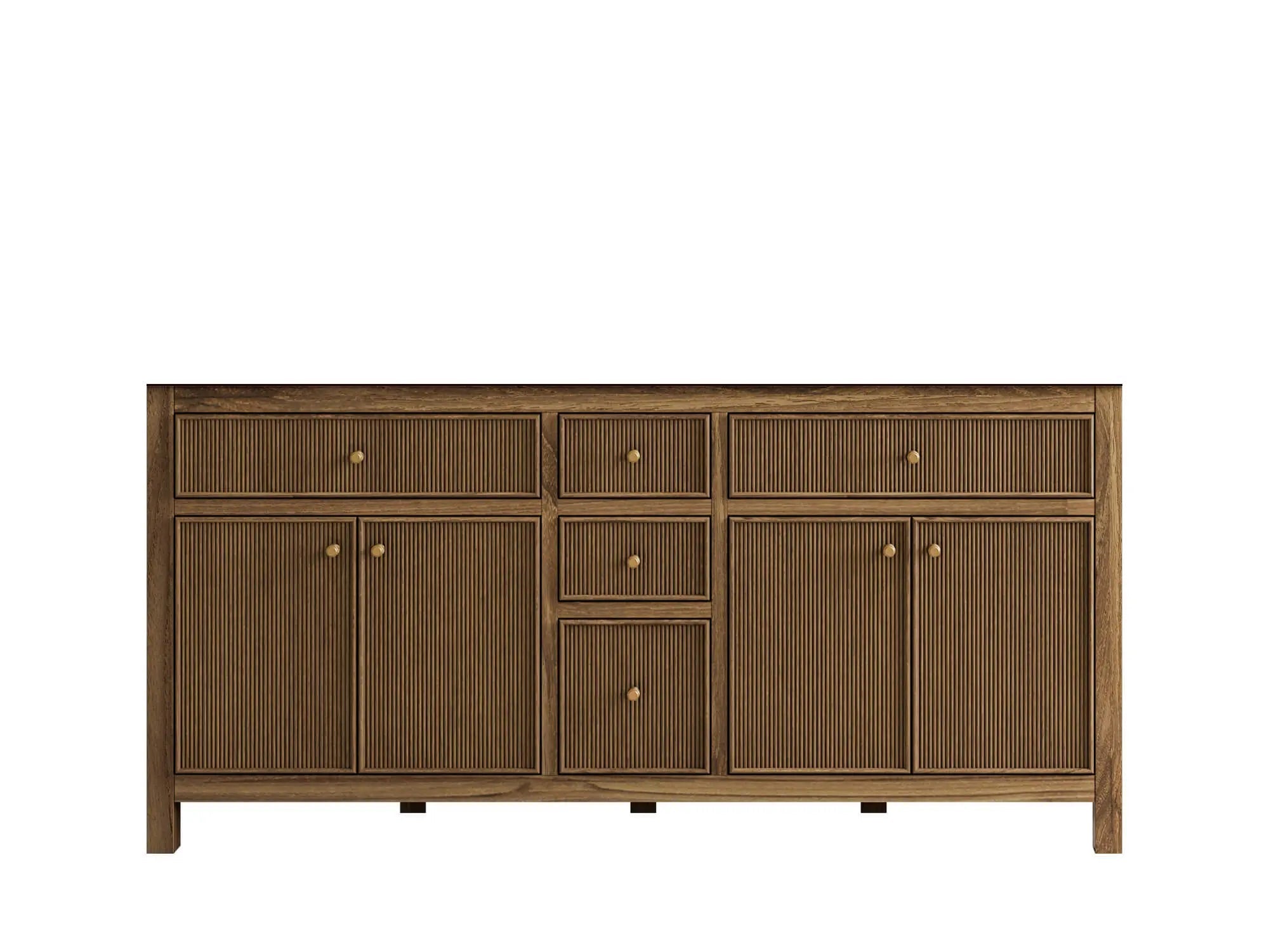 Sonoma Reeded Teak Wood 72 in. W x 22 in. D Double Sink Bathroom Vanity