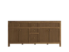 Sonoma Reeded Teak Wood 72 in. W x 22 in. D Double Sink Bathroom Vanity - photo 6