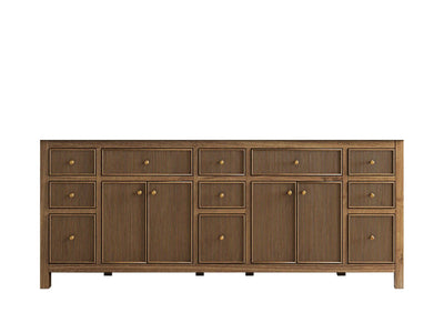 Sonoma Reeded Teak Wood 84 in. W x 22 in. D Double Sink Bathroom Vanity