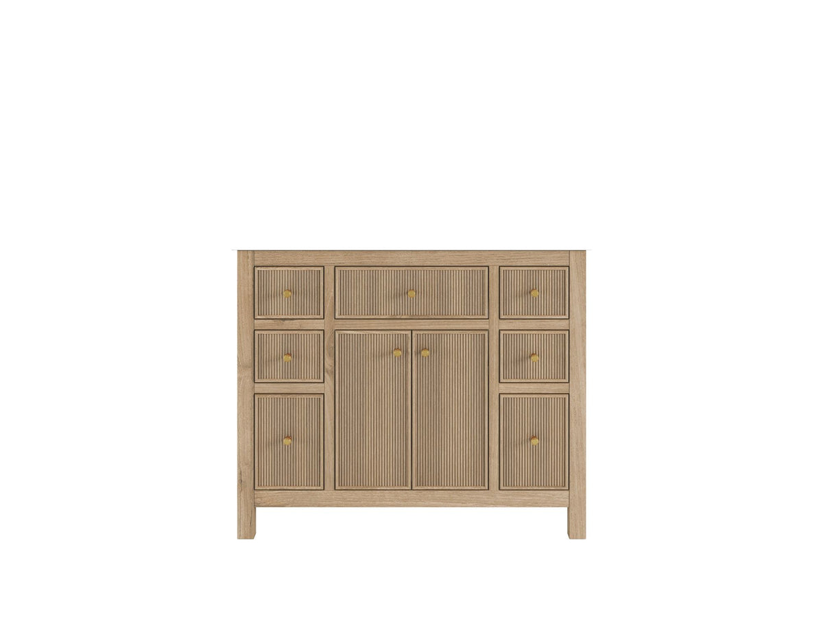 Sonoma Reeded Teak Wood 42 in. W x 22 in. D Single Sink Bathroom Vanity