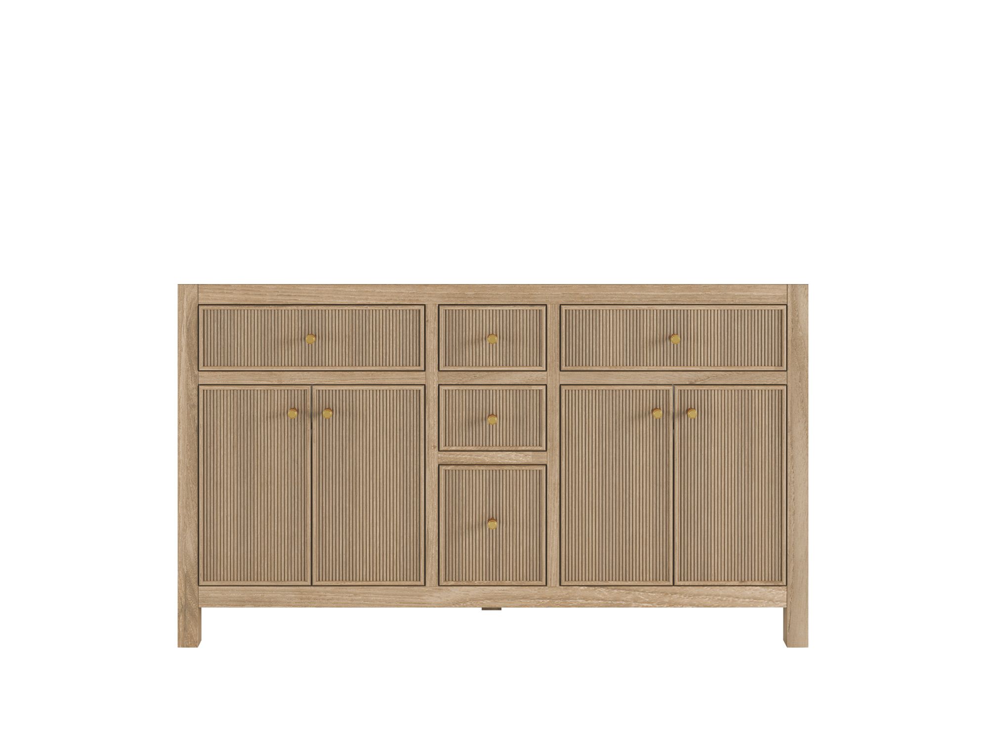 Sonoma Reeded Teak Wood 60 in. W x 22 in. D Double Sink Bathroom Vanity