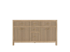 Sonoma Reeded Teak Wood 60 in. W x 22 in. D Double Sink Bathroom Vanity - photo 6