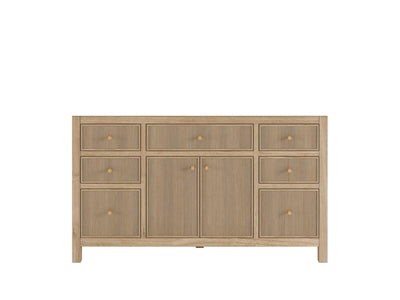 Sonoma Reeded Teak Wood 60 in. W x 22 in. D Single Sink Bathroom Vanity