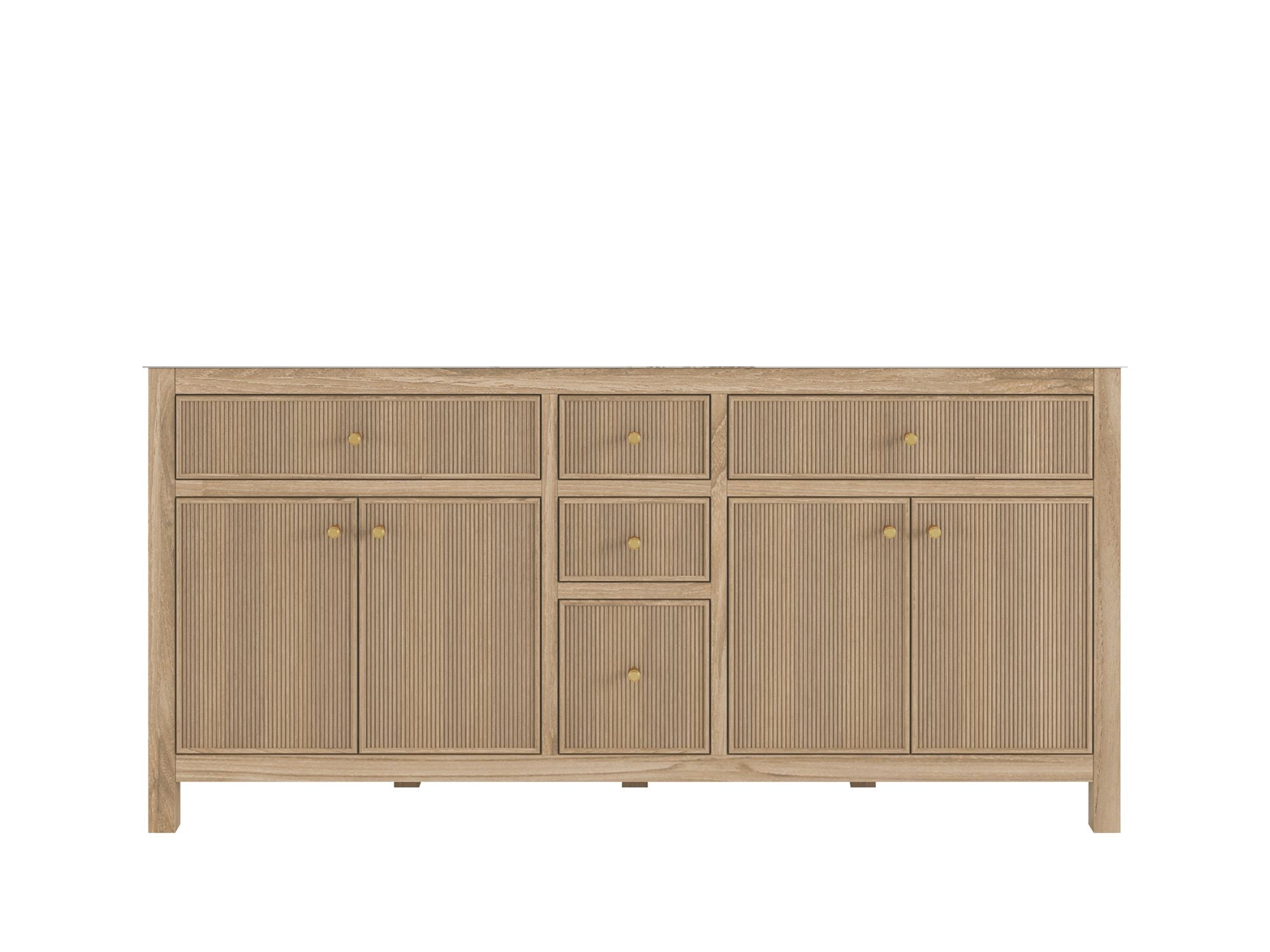 Sonoma Reeded Teak Wood 72 in. W x 22 in. D Double Sink Bathroom Vanity