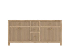Sonoma Reeded Teak Wood 72 in. W x 22 in. D Double Sink Bathroom Vanity - photo 6