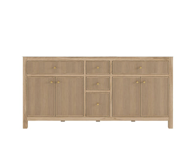 Sonoma Reeded Teak Wood 72 in. W x 22 in. D Double Sink Bathroom Vanity