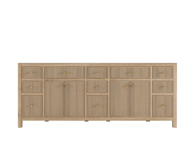 Sonoma Reeded Teak Wood 84 in. W x 22 in. D Double Sink Bathroom Vanity