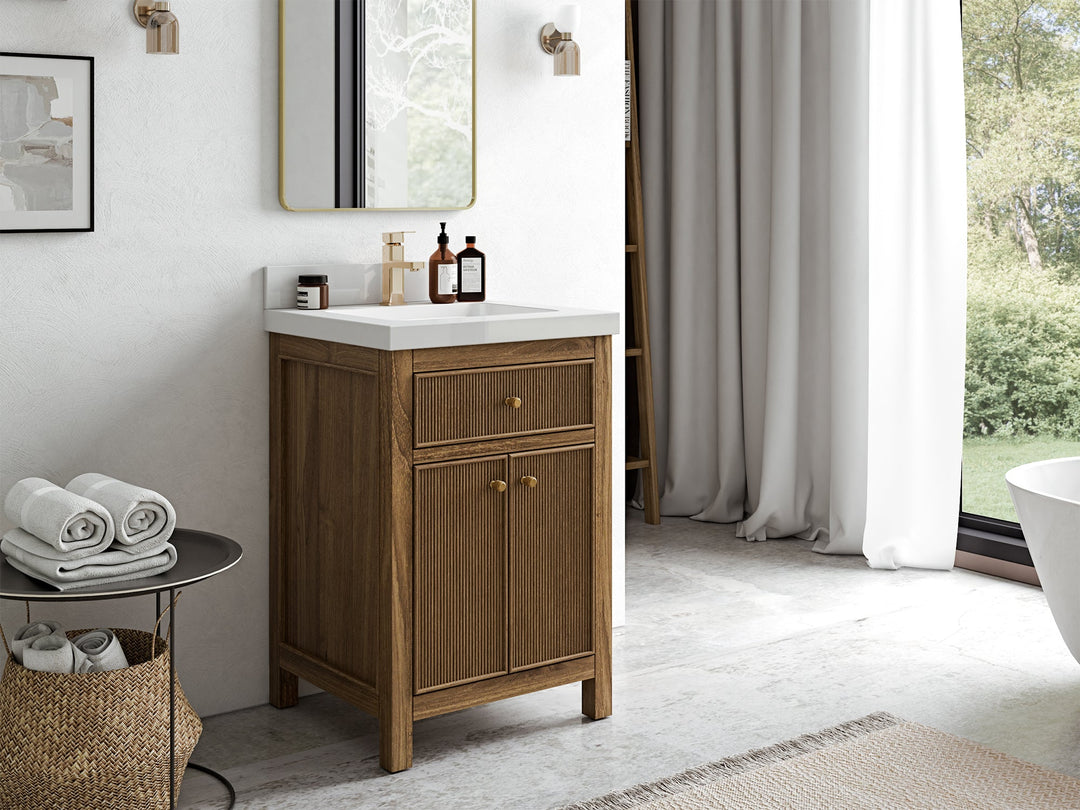 Sonoma Teak Wood 24 in. W x 22 in. D Single Sink Bathroom Vanity