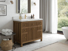 Sonoma Reeded Teak Wood 42 in. W x 22 in. D Single Sink Bathroom Vanity - photo 2