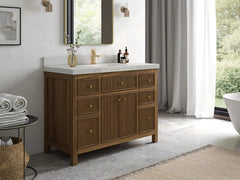 Sonoma Reeded Teak Wood 48 in. W x 22 in. D Single Sink Bathroom Vanity - photo 2
