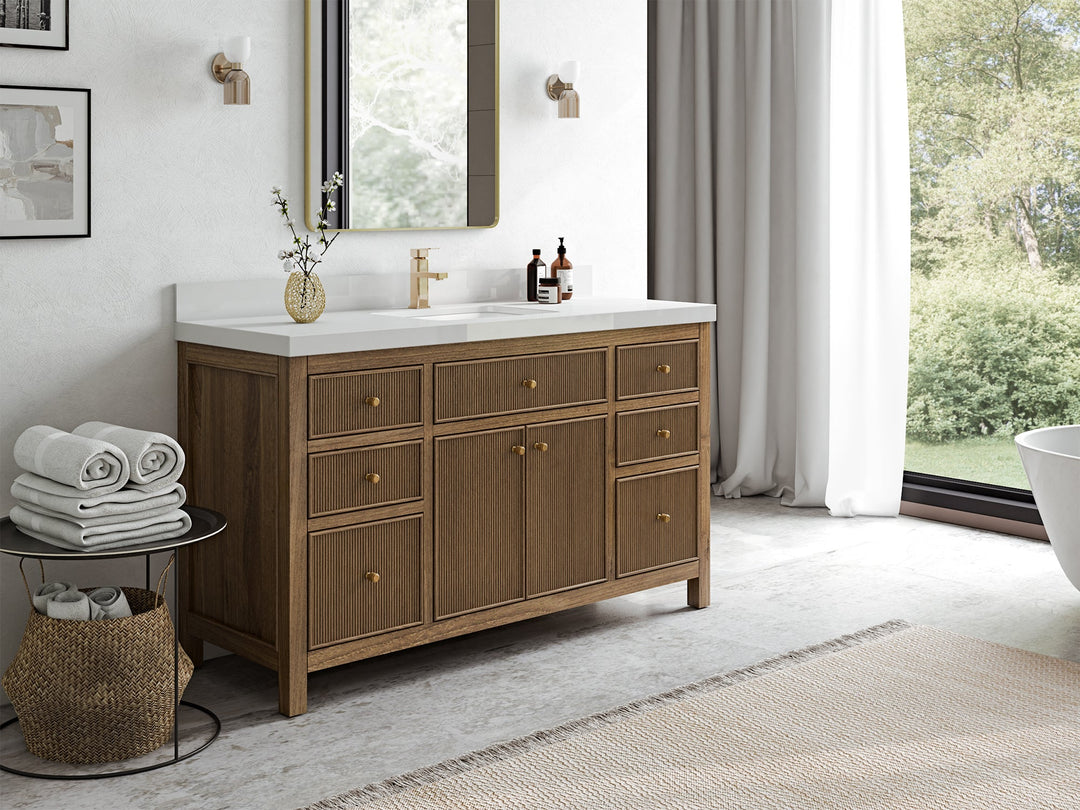 Sonoma Teak Wood 60 in. W x 22 in. D Single Sink Bathroom Vanity