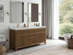 Sonoma Reeded Teak Wood 72 in. W x 22 in. D Double Sink Bathroom Vanity - photo 2