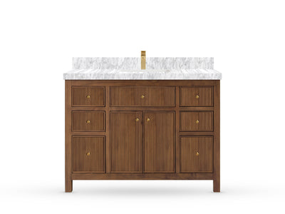 Sonoma Reeded Teak Wood 48 in. W x 22 in. D Single Sink Bathroom Vanity