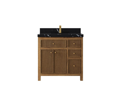 Sonoma Reeded Teak Wood 36 in. W x 22 in. D Center Sink Bathroom Vanity