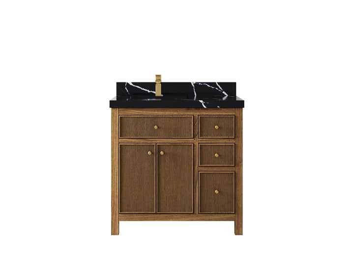 Sonoma Teak Wood 36 in. W x 22 in. D Left Offset Sink Bathroom Vanity - photo 6