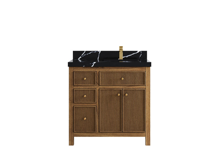 Sonoma Teak Wood 36 in. W x 22 in. D Right Offset Sink Bathroom Vanity - photo 7