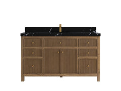 Sonoma Reeded Teak Wood 60 in. W x 22 in. D Single Sink Bathroom Vanity - photo 6