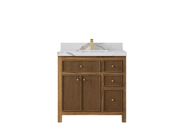 Sonoma Teak Wood 36 in. W x 22 in. D Center Sink Bathroom Vanity - photo 7