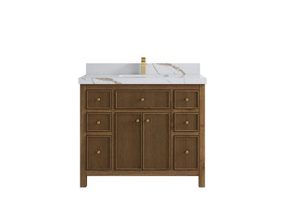 Sonoma Reeded Teak Wood 42 in. W x 22 in. D Single Sink Bathroom Vanity