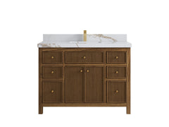 Sonoma Reeded Teak Wood 48 in. W x 22 in. D Single Sink Bathroom Vanity - photo 8