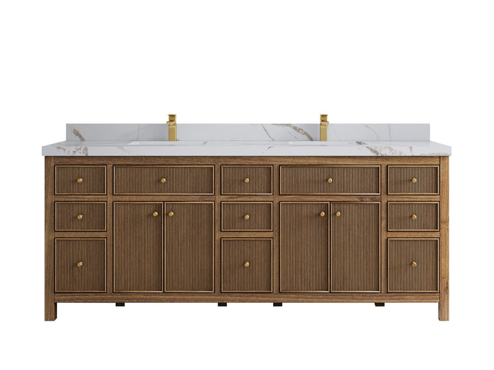 Sonoma Teak Wood 84 in. W x 22 in. D Double Sink Bathroom Vanity - photo 8