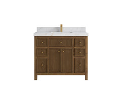Sonoma Reeded Teak Wood 42 in. W x 22 in. D Single Sink Bathroom Vanity - photo 12