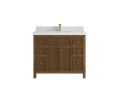 Sonoma Reeded Teak Wood 42 in. W x 22 in. D Single Sink Bathroom Vanity