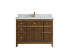 Sonoma Reeded Teak Wood 48 in. W x 22 in. D Single Sink Bathroom Vanity - photo 11