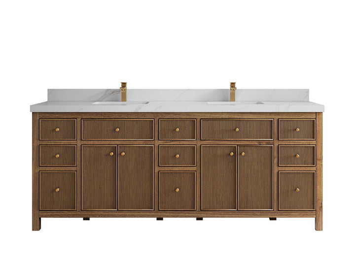 Sonoma Teak Wood 84 in. W x 22 in. D Double Sink Bathroom Vanity - photo 12