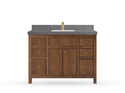 Sonoma Reeded Teak Wood 48 in. W x 22 in. D Single Sink Bathroom Vanity