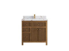 Sonoma Reeded Teak Wood 36 in. W x 22 in. D with Center Sink Premium Bathroom Vanity - photo 20