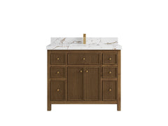 Sonoma Reeded Teak Wood 42 in. W x 22 in. D Single Sink Bathroom Vanity - photo 21