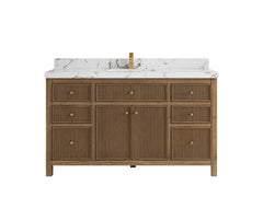 Sonoma Reeded Teak Wood 60 in. W x 22 in. D Single Sink Bathroom Vanity - photo 20