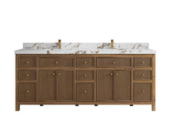 Sonoma Reeded Teak Wood 84 in. W x 22 in. D Double Sink Bathroom Vanity - photo 21