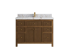 Sonoma Reeded Teak Wood 48 in. W x 22 in. D Single Sink Bathroom Vanity - photo 21